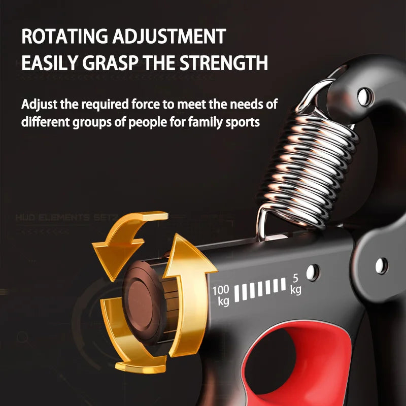 Adjustable Grip Strengthener for Hand and Wrist - 5-60/100/150Kg Resistance for Muscle Recovery and Fitness Training