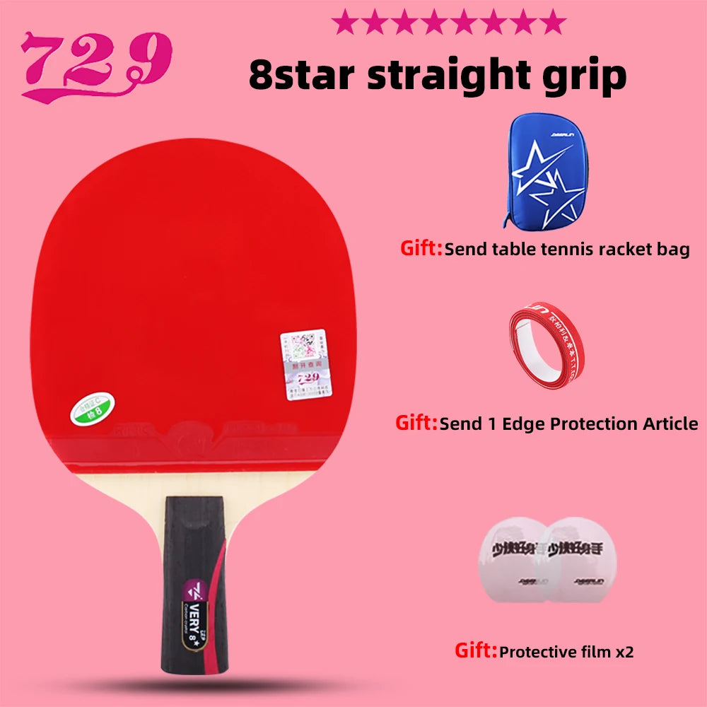 RITC  Friendship VERY 6 7 8 Stars Professional Ping Pong Racket Table Tennis with Inverted Rubber for Increased Ball Control