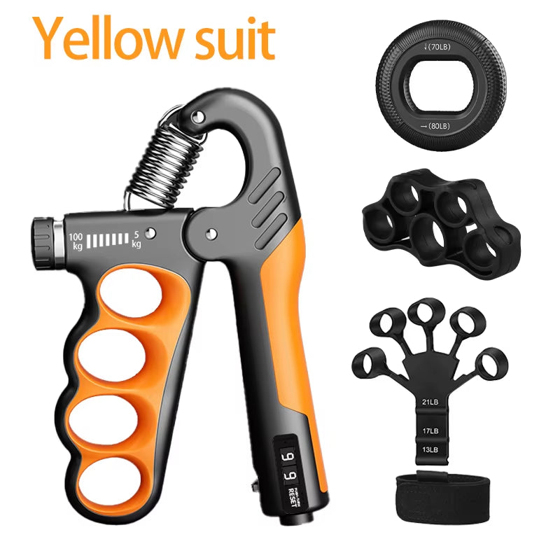 Adjustable Grip Strengthener for Hand and Wrist - 5-60/100/150Kg Resistance for Muscle Recovery and Fitness Training