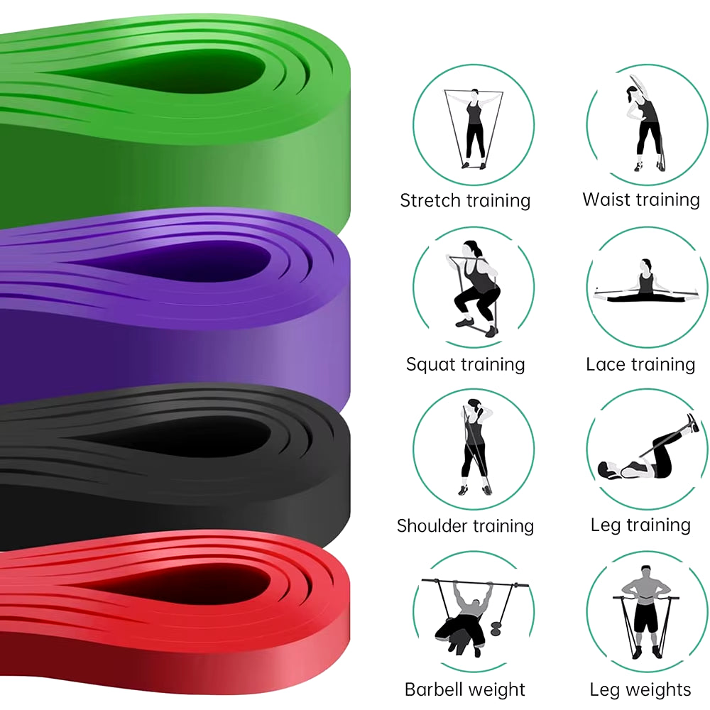 Heavy-Duty Latex Resistance Bands for Pilates and Strength Training - Elastic Pull-Up Assist Bands for Home Gym Fitness
