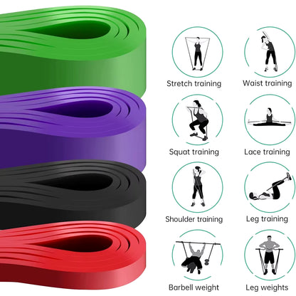 Heavy-Duty Latex Resistance Bands for Pilates and Strength Training - Elastic Pull-Up Assist Bands for Home Gym Fitness