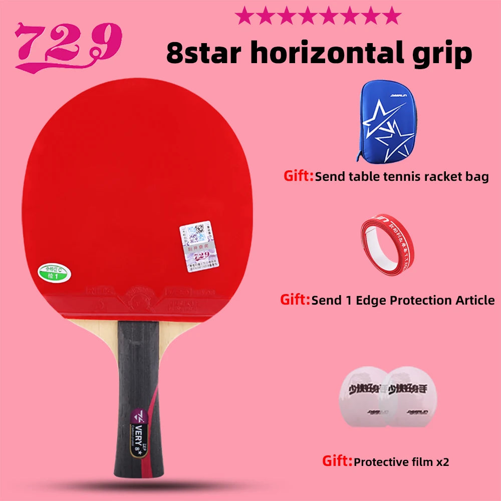 RITC  Friendship VERY 6 7 8 Stars Professional Ping Pong Racket Table Tennis with Inverted Rubber for Increased Ball Control